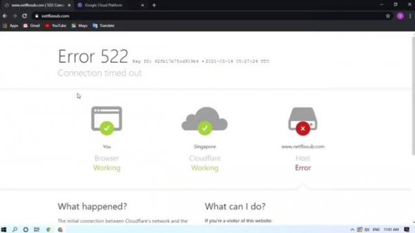 Error 522 error 522 connection timed out solution on Google Cloud Platform hosted WordPress website