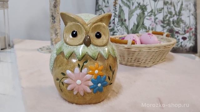 Керамическая фигурка ЦВЕТОЧНАЯ СОВУШКА, 15 см 820298-1, 820298-2