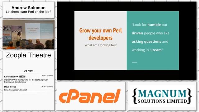 Day 2: Zoopla Theatre: Andrew Solomon - Let Them Learn Perl on the Job смотреть онлайн