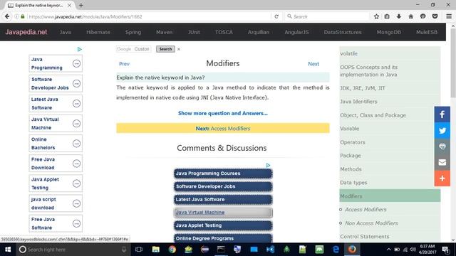 Explain the native keyword in Java?
| javapedia.net смотреть онлайн