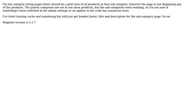Magento: Magento 2 : No products displaying on sub category pages смотреть онлайн