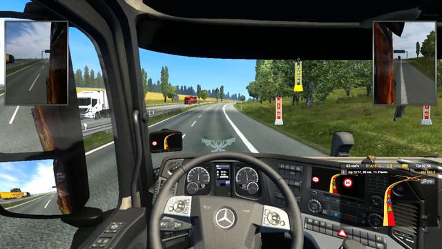 едем за грузом в EURO TRUCK SIMULATOR 2 с рулем смотреть онлайн
