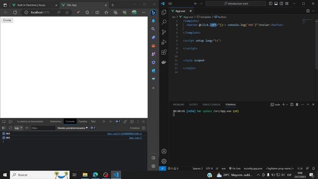 9. v-on para manejar eventos como onClick en vue 3 | AviDev смотреть онлайн