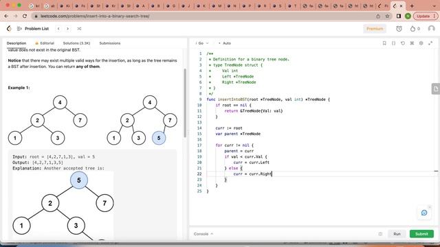 leetcode- Insert into a Binary Search Tree(Golang, Java) смотреть онлайн