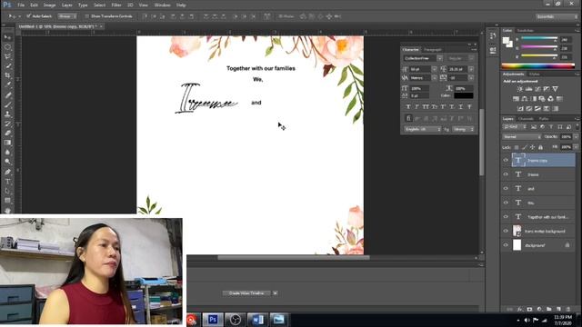 STEP BY STEP HOW TO MAKE SIMPLE WEDDING INVITATION LAYOUT/ BASIC TUTORIAL USING PHOTOSHOP смотреть онлайн