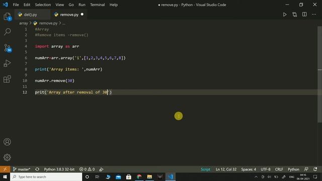 Array - Remove Items using remove() | Python | Coding смотреть онлайн