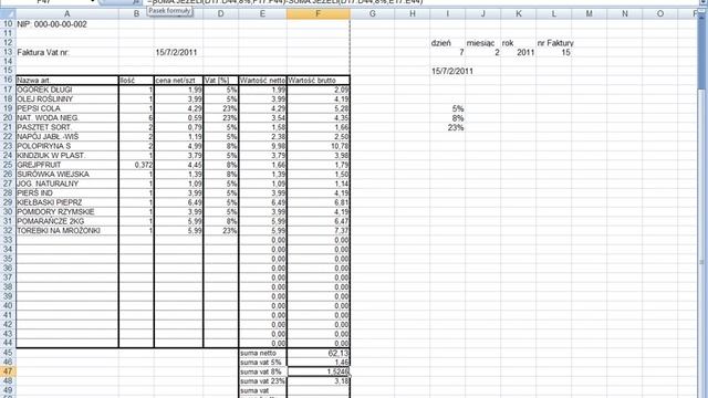 Kurs Excela Lekcja 3 cz7 www.excel.orgs.com.pl смотреть онлайн