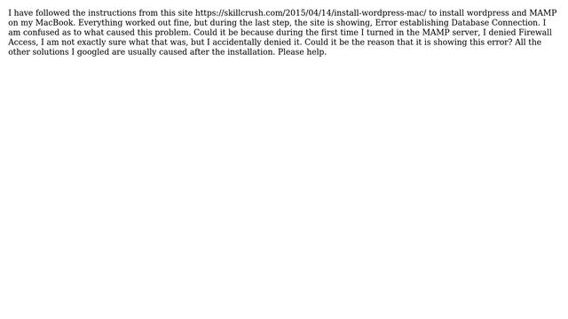 Wordpress: Error establishing database connection error during first Wordpress run смотреть онлайн