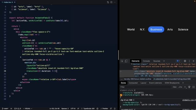 Animated tabs – with inverted text! смотреть онлайн