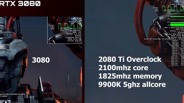 Doom Eternal: Nvidia RTX 3080 vs Overclocked RTX 2080 Ti смотреть онлайн