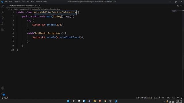 Methods to Print Exception Information in Java смотреть онлайн