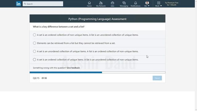 Linkedin Python Programming Language Test Passed in 2020 | Q&A | Above 70th Percentile смотреть онлайн