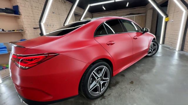 Mercedes CLA - бронирование матовой полиуретановой пленкой, оклейка, установка спойлера и тонировка смотреть онлайн