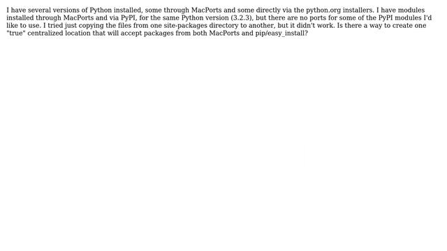 Apple: Move python modules from one installation to another смотреть онлайн