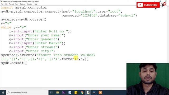PARAMETERIZED QUERIES | HOW TO TAKE INPUT FROM USER | INTERFACE PYTHON WITH MYSQL смотреть онлайн