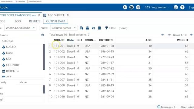 PROC IMPORT & PROC EXPORT | PROC SORT | PROC TRANSPOSE смотреть онлайн