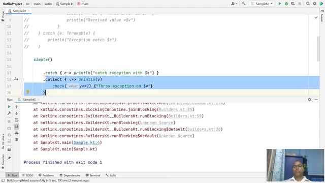 Kotlin Flow - Exception Handling Imperative - try, catch, finally Declarative – catch, onCompletion смотреть онлайн