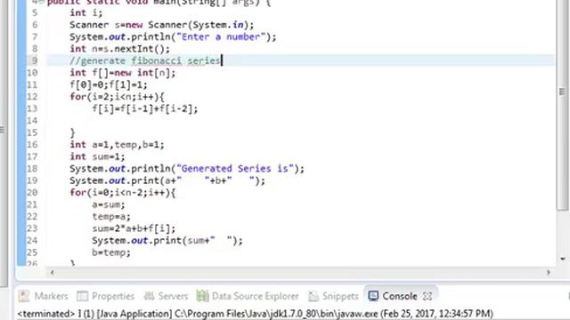 generate a series 1 1 3 8 20 50 123 in java смотреть онлайн
