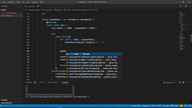 Making a simple snake game in console with Java смотреть онлайн