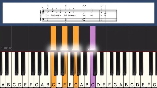 Keyboard Level 3 | London Bridge Is Falling Down (Two Hand) смотреть онлайн