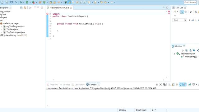 java Static import explained with example program смотреть онлайн