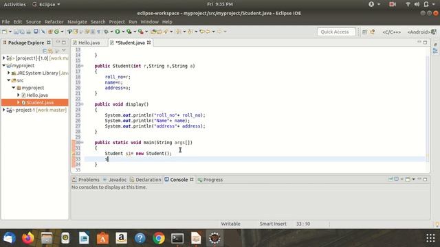 Java default and parameterised constructor with example смотреть онлайн