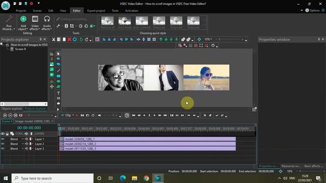 How To Scroll Images In VSDC Free Video Editor?