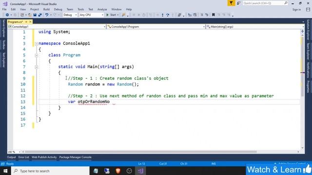 Generate random number using C# смотреть онлайн