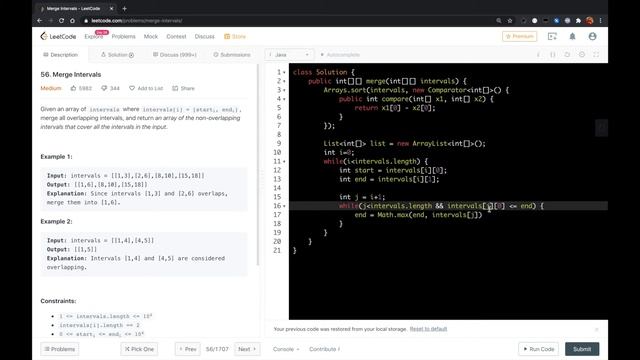 LeetCode in Java - Merge Intervals смотреть онлайн