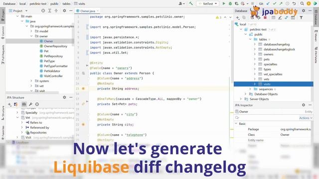 Generating differential Liquibase Changelog by comparing DB to DB | JPA Buddy смотреть онлайн
