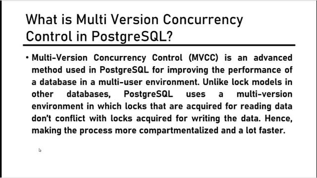 What is Multi Version Concurrency Control | PostgreSQL | Data Science смотреть онлайн