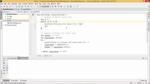 Kotlin - While Loop смотреть онлайн