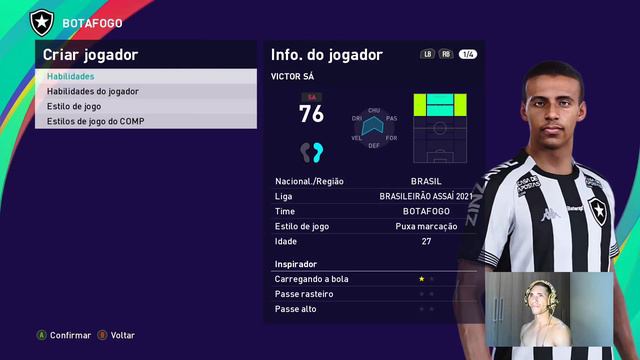 EDITAR FACE HABILIDADES VICTOR SÁ BOTAFOGO PES 2021 COPIA DE BASE смотреть онлайн