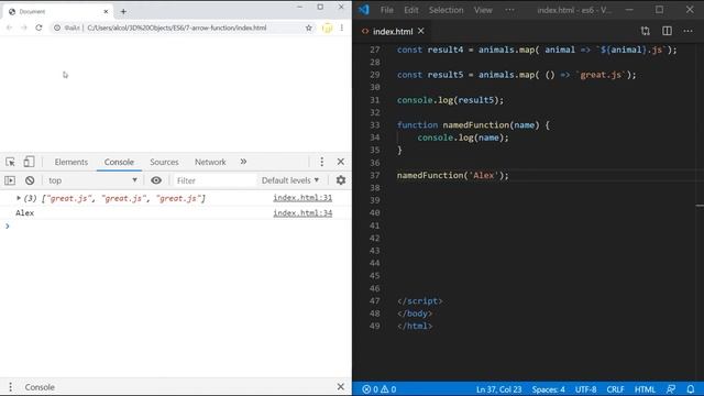 ES6. Стрелочные функции. (функции-стрелки). Arrow function. Первое знакомство + примеры. смотреть онлайн