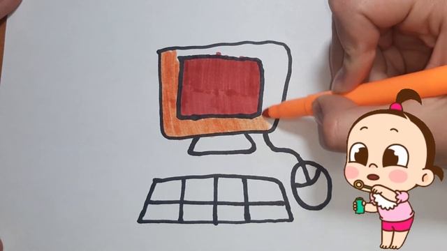 Drawing computer for kids / рисованные компьютер для детей / bolalar uchun kompyuter rasmini chizis смотреть онлайн
