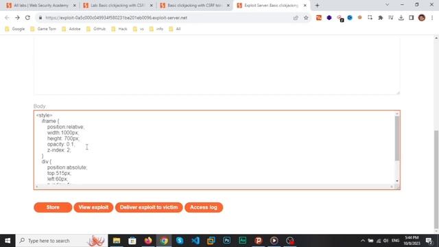 Basic clickjacking with CSRF token protection - APPRENTICE смотреть онлайн