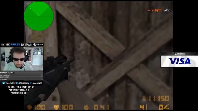 Fallen играет в Counter-Strike 1.6 смотреть онлайн