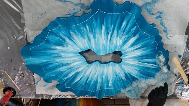 Resin Geode Art Tutorial/ Start to Finish/ Realistic Turquoise/ Part 1 смотреть онлайн