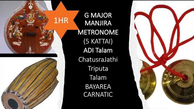 Manjira Metronome beats G MAJOR (5 KATTAI) ADI Talam - chatusra jati triputa Talam - 80 bpm смотреть онлайн