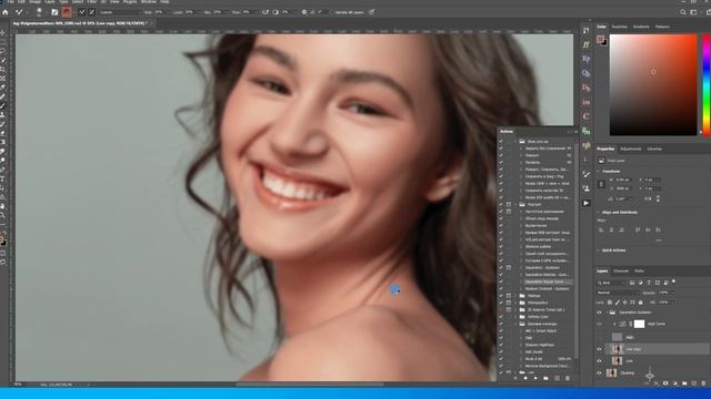 Portrait beauty retouching in Adobe Photoshop смотреть онлайн