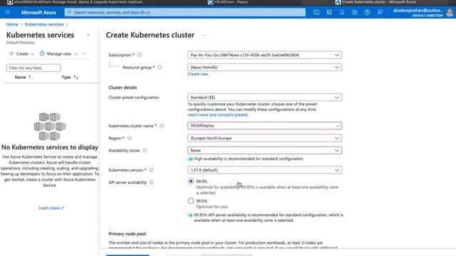 Azure Kubernetes Cluster - via Portal смотреть онлайн