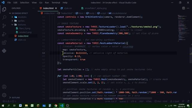 16a How to make smoke effect three.js смотреть онлайн