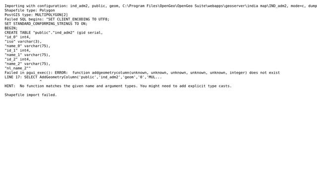 GIS: Import Error in Postgis: AddGeometryColumn does not exist смотреть онлайн