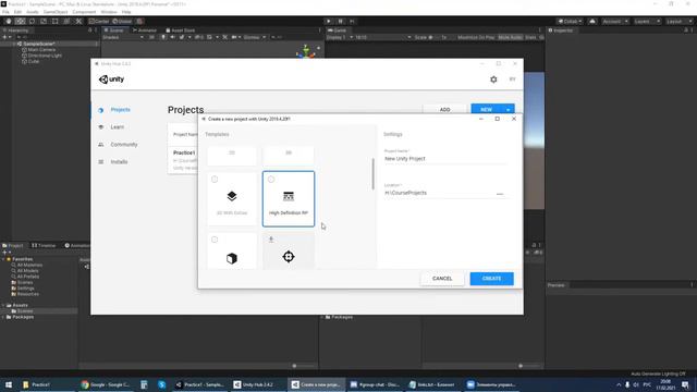 Unity для начинающих. Лекция 1. Часть 2. Создание проекта.
