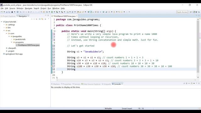 Java Program To Print Name 1000 Times Without Looping Or Recursion | Just For Fun