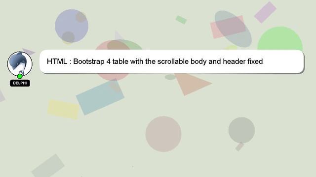 HTML : Bootstrap 4 table with the scrollable body and header fixed смотреть онлайн