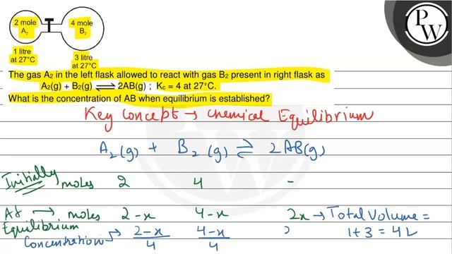 (W)
The gas \( A_{2} \) in the left flask allowed to react with gas... смотреть онлайн