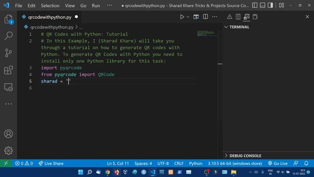 Python Program to Generate QR Codes || Create QR Codes with Python || Python Tutorial In Hindi смотреть онлайн