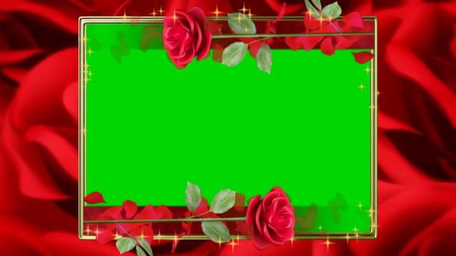 Футаж Рамка с красными розами на экране хромакей смотреть онлайн