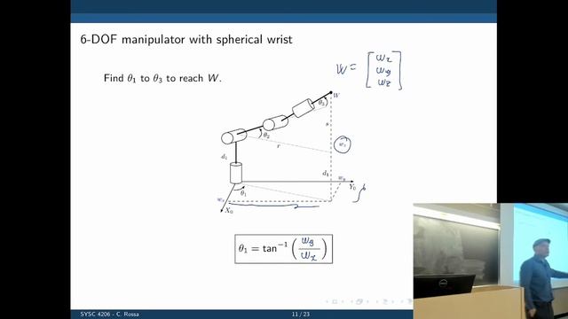 SYSC 4206 Lecture 7: Inverse kinematics 2, 6DOF robot arm with spherical wrist смотреть онлайн